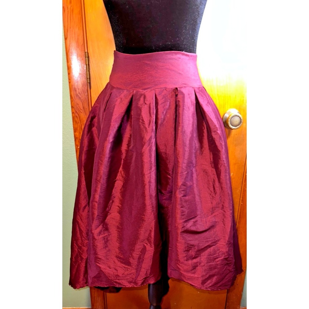 Fashion Nova Burgundy Pleated High‎ Low Midi Party Skirt Small